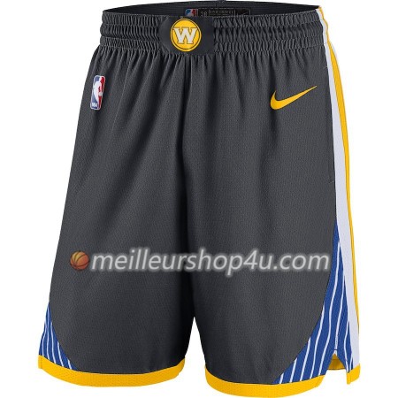 Homme NBA Golden State Warriors Shorts Gris 2018-19 Nike Swingman